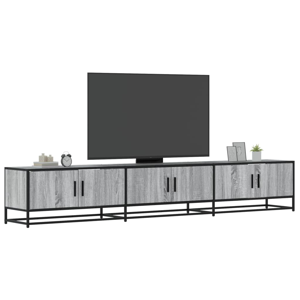 tv-bord 240x35x41 cm konstrueret træ grå sonoma-eg