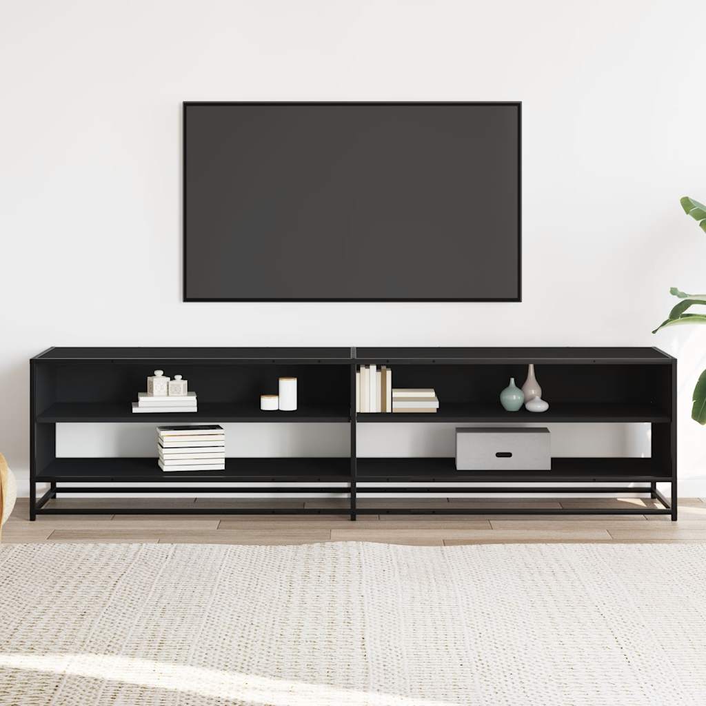 tv-bord 180,5x40x46 cm konstrueret træ sort