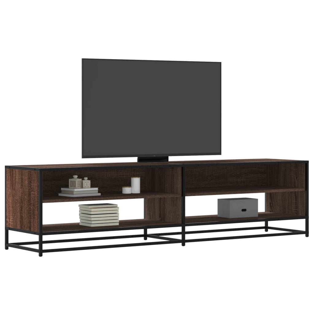 tv-bord 180,5x40x46 cm konstrueret træ brun egetræsfarve