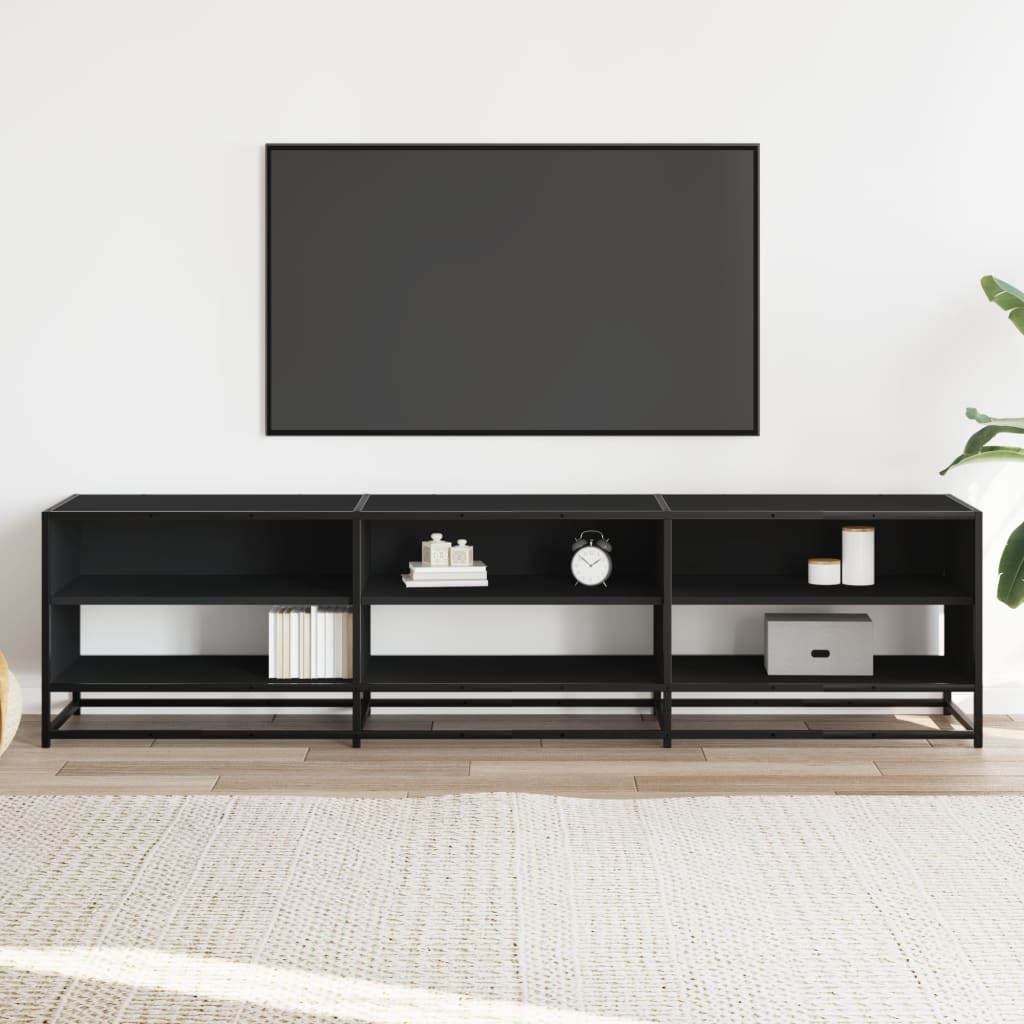 tv-bord 180x40x46 cm konstrueret træ sort