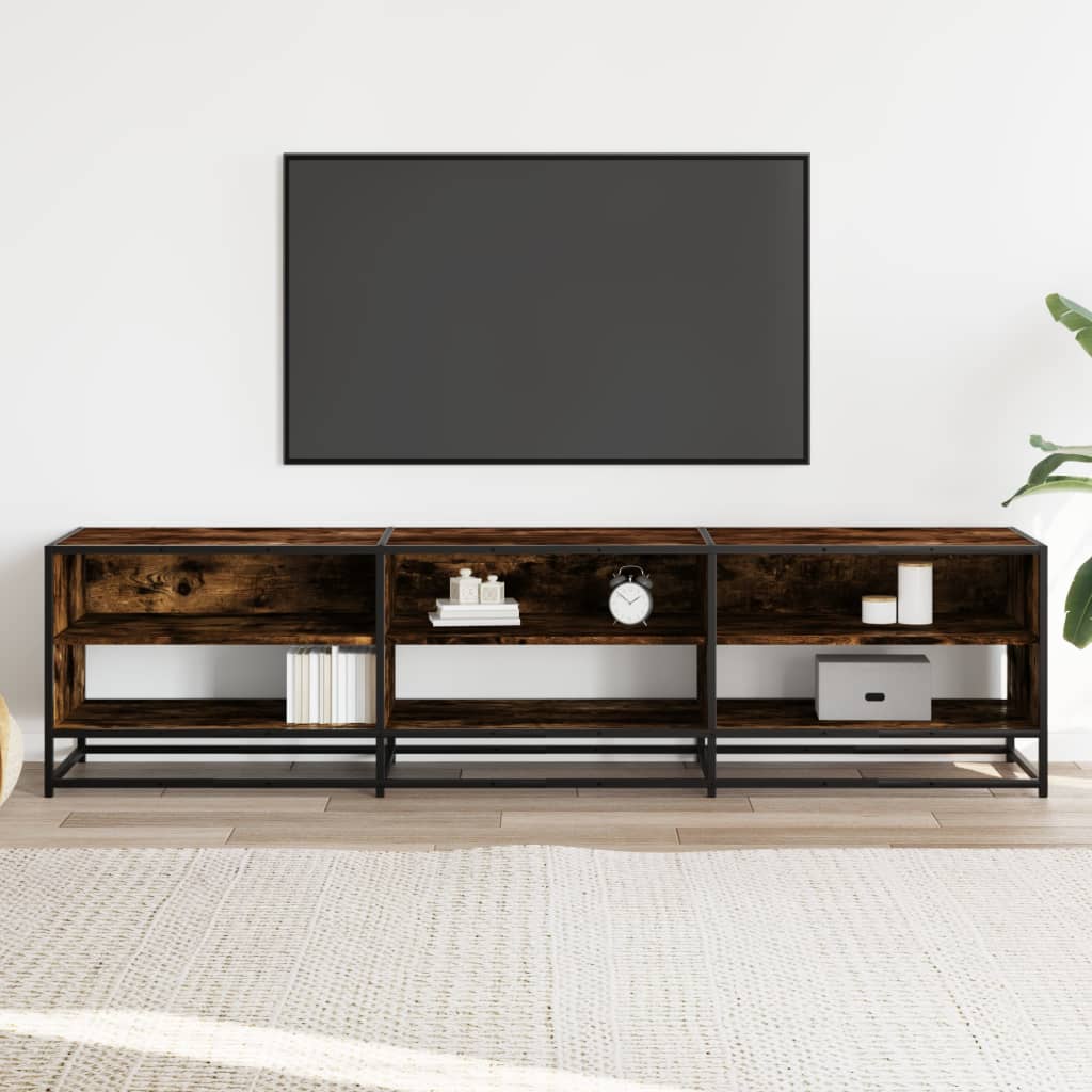 tv-bord 180x40x46 cm konstrueret træ røget egetræsfarve