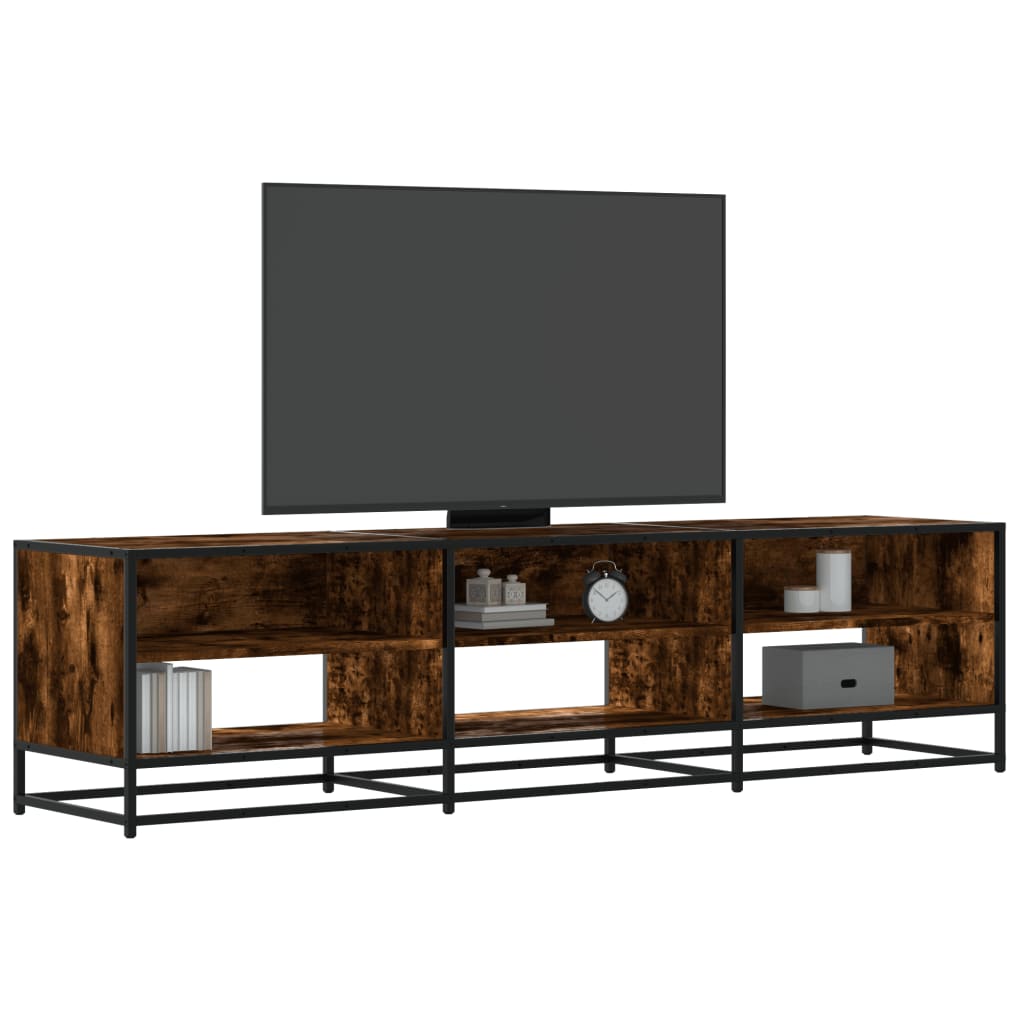 tv-bord 180x40x46 cm konstrueret træ røget egetræsfarve