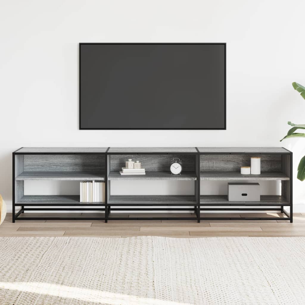 tv-bord 180x40x46 cm konstrueret træ grå sonoma-eg