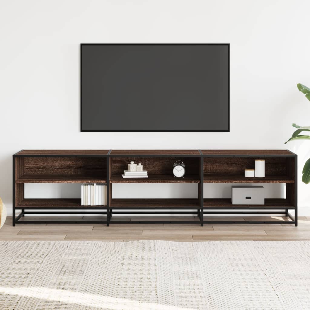 tv-bord 180x40x46 cm konstrueret træ brun egetræsfarve