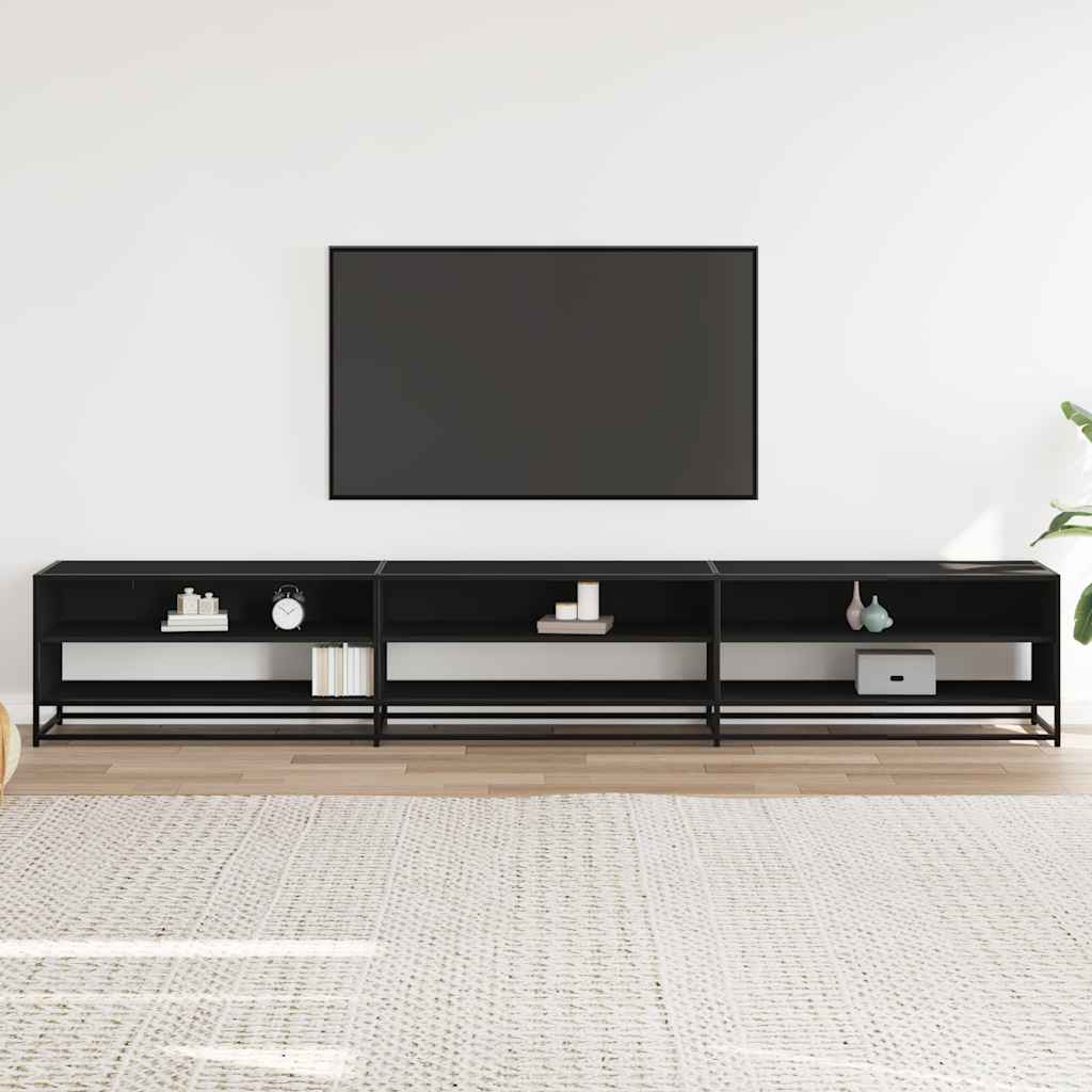 tv-bord 270x40x46 cm konstrueret træ sort