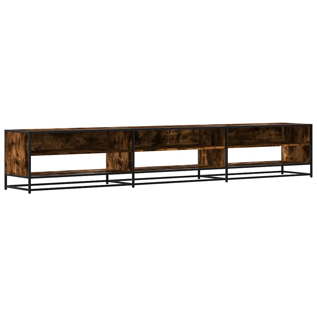 tv-bord 270x40x46 cm konstrueret træ røget egetræsfarve
