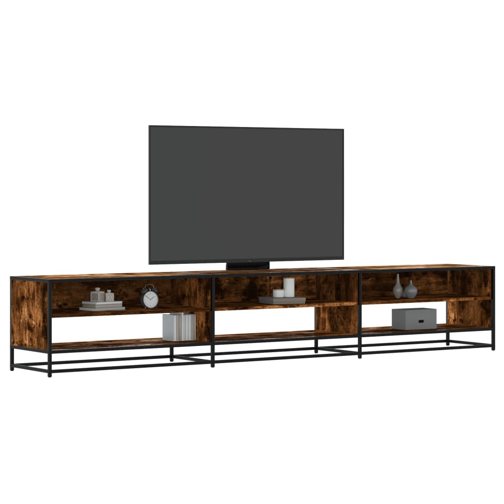 tv-bord 270x40x46 cm konstrueret træ røget egetræsfarve