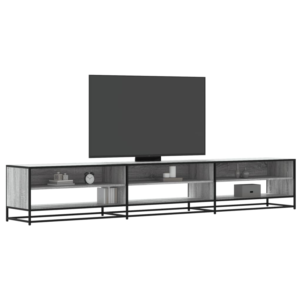 tv-bord 270x40x46 cm konstrueret træ grå sonoma-eg