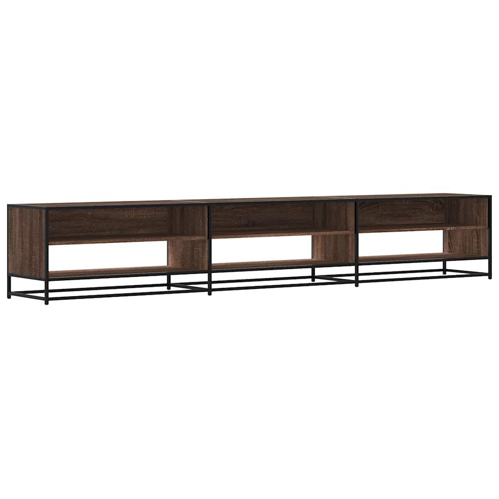 tv-bord 270x40x46 cm konstrueret træ brun egetræsfarve