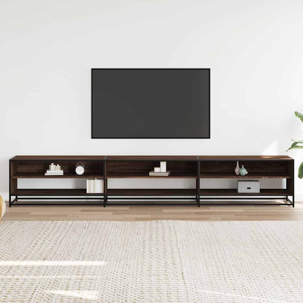 tv-bord 270x40x46 cm konstrueret træ brun egetræsfarve