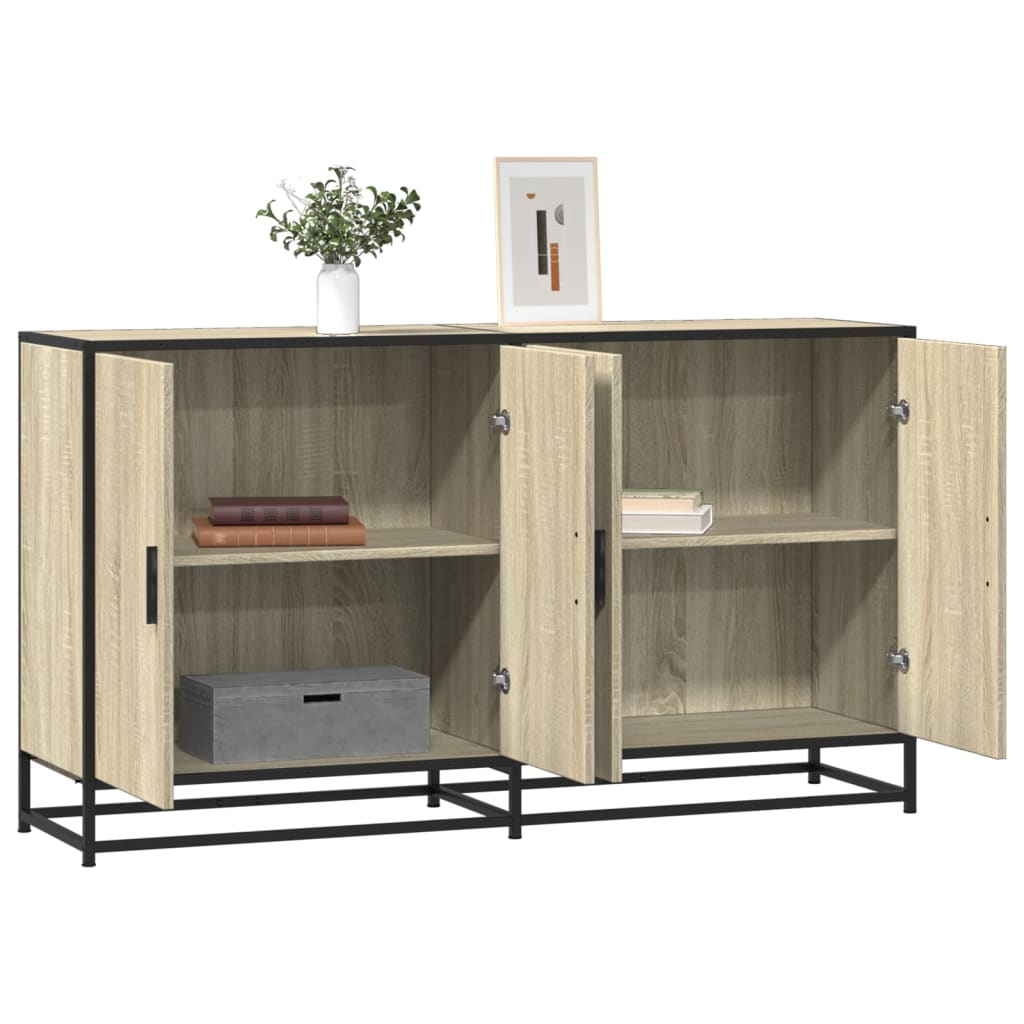 skænk 134x35x76 cm konstrueret træ sonoma-eg