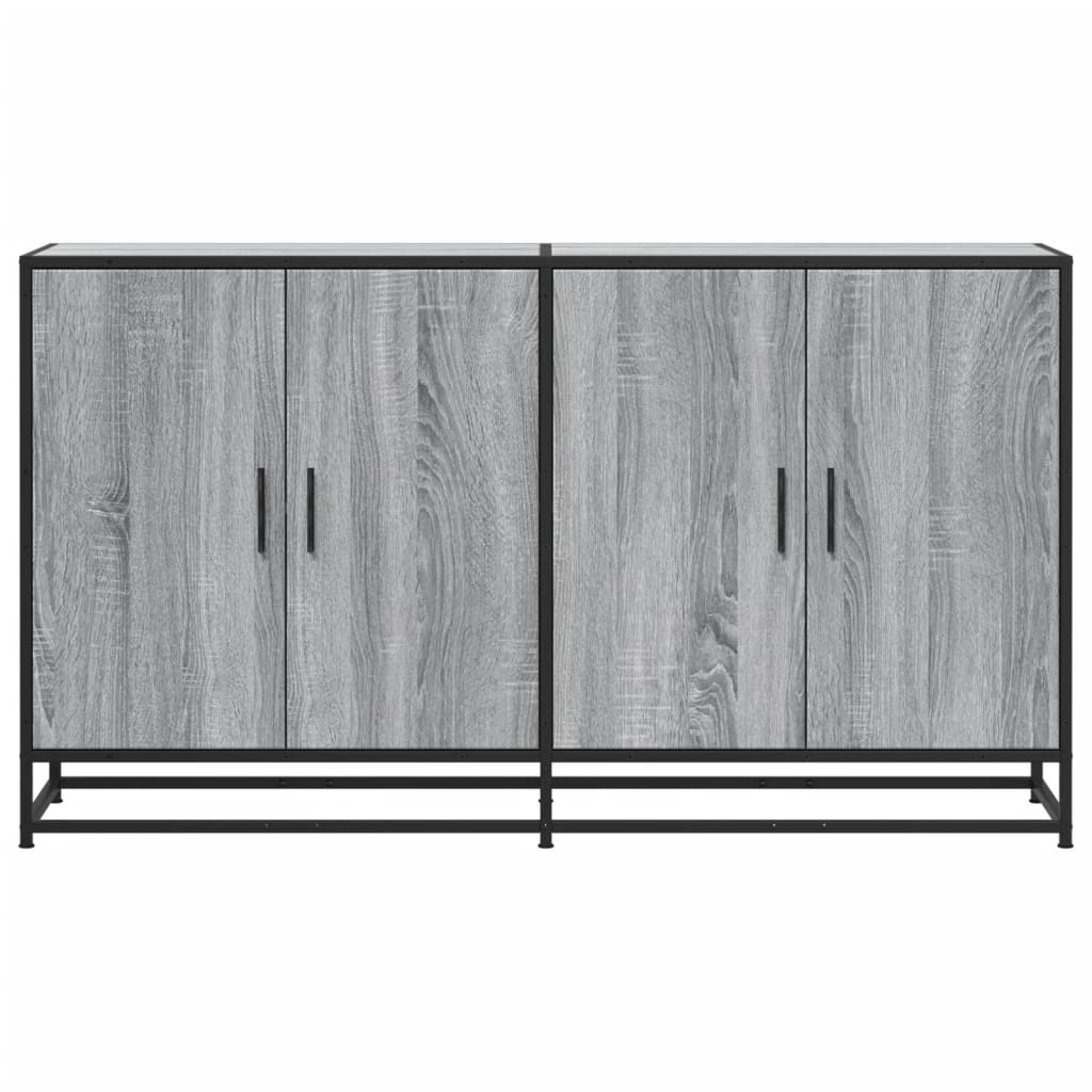 skænk 134x35x76 cm konstrueret træ grå sonoma-eg
