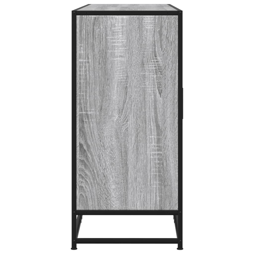 skænk 134x35x76 cm konstrueret træ grå sonoma-eg