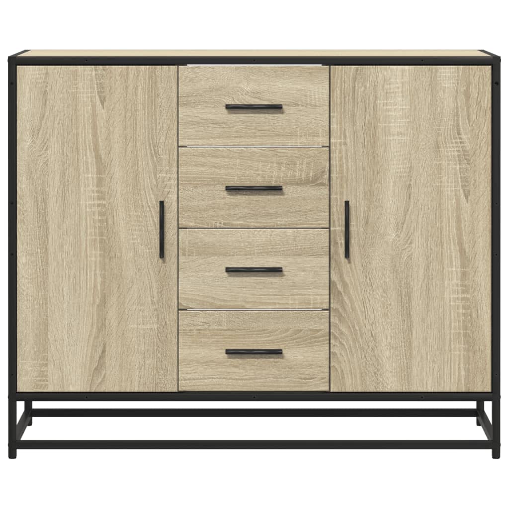 skab 92x35x76 cm konstrueret træ røget egetræsfarve