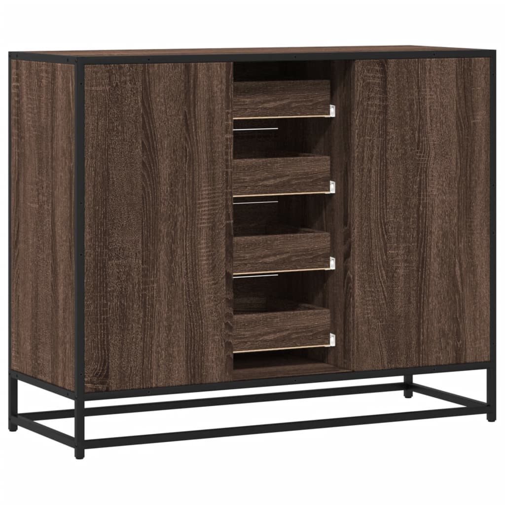 skænk 92x35x76 cm konstrueret træ brun egetræsfarve