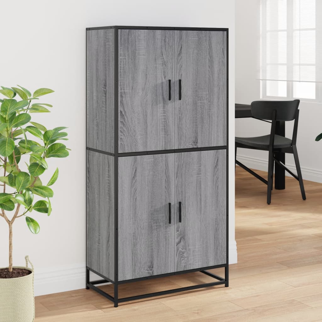 skab 68x35x139 cm konstrueret træ grå sonoma-eg