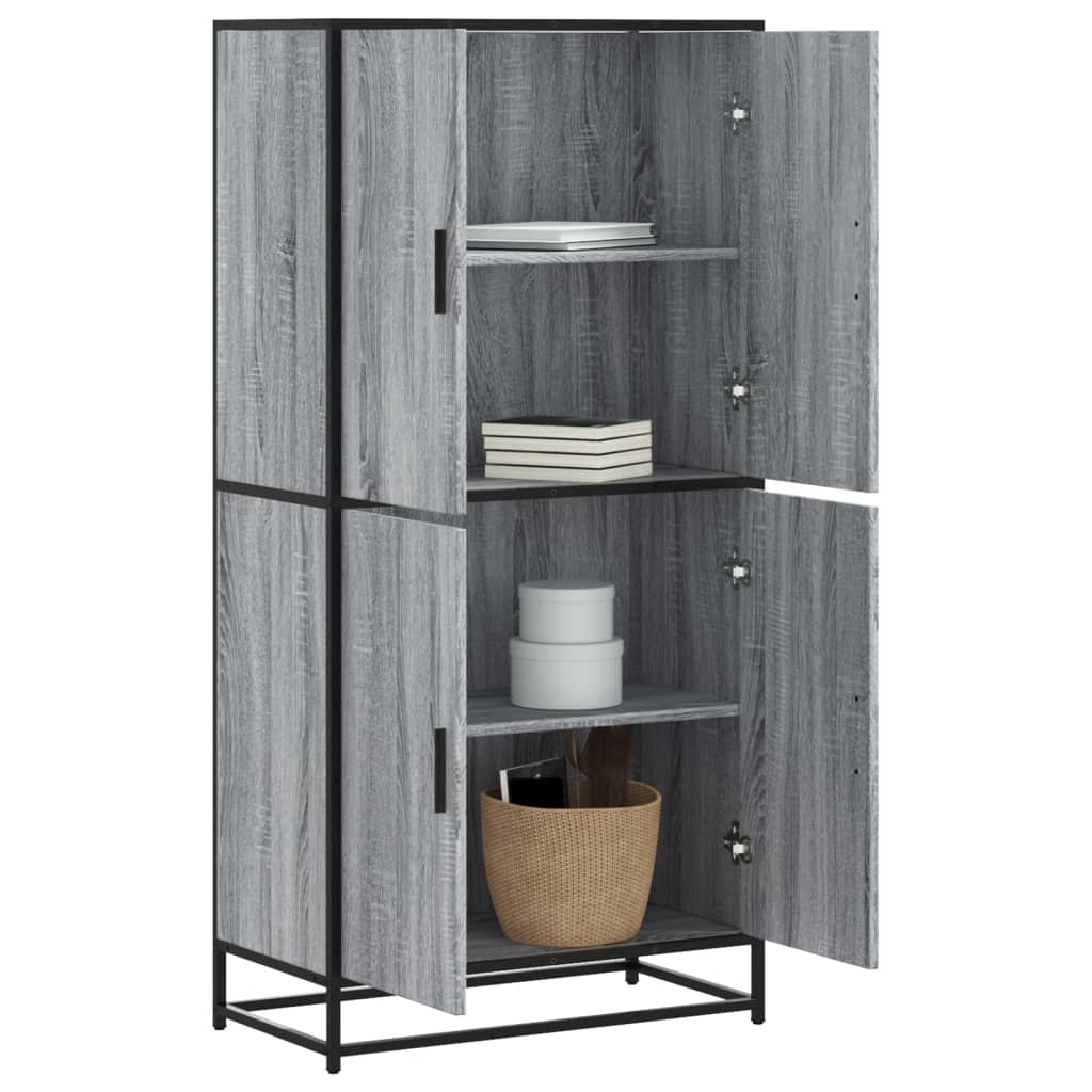 skab 68x35x139 cm konstrueret træ grå sonoma-eg