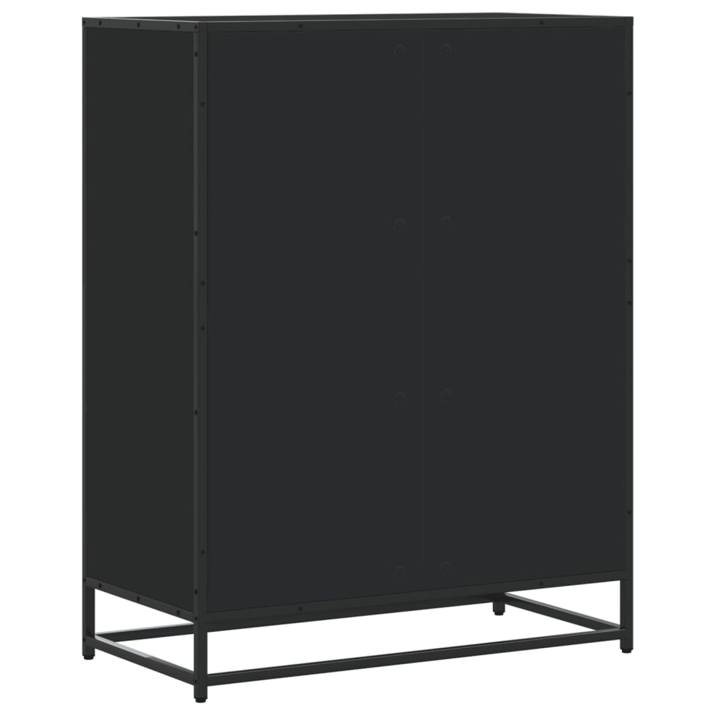 skoskab 75x38x97,5 cm konstrueret træ og metal sort