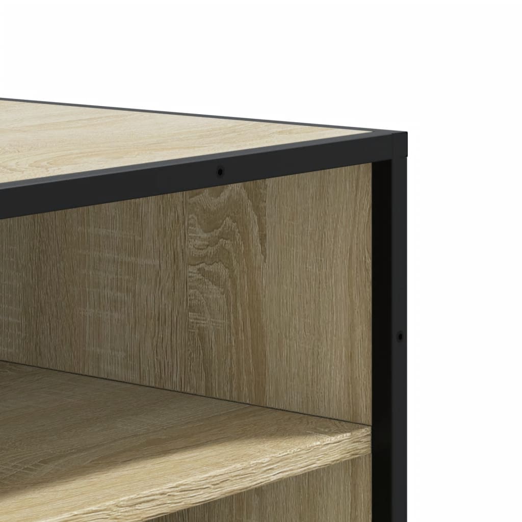 skoskab 75x38x97,5 cm konstrueret træ og metal sonoma-eg