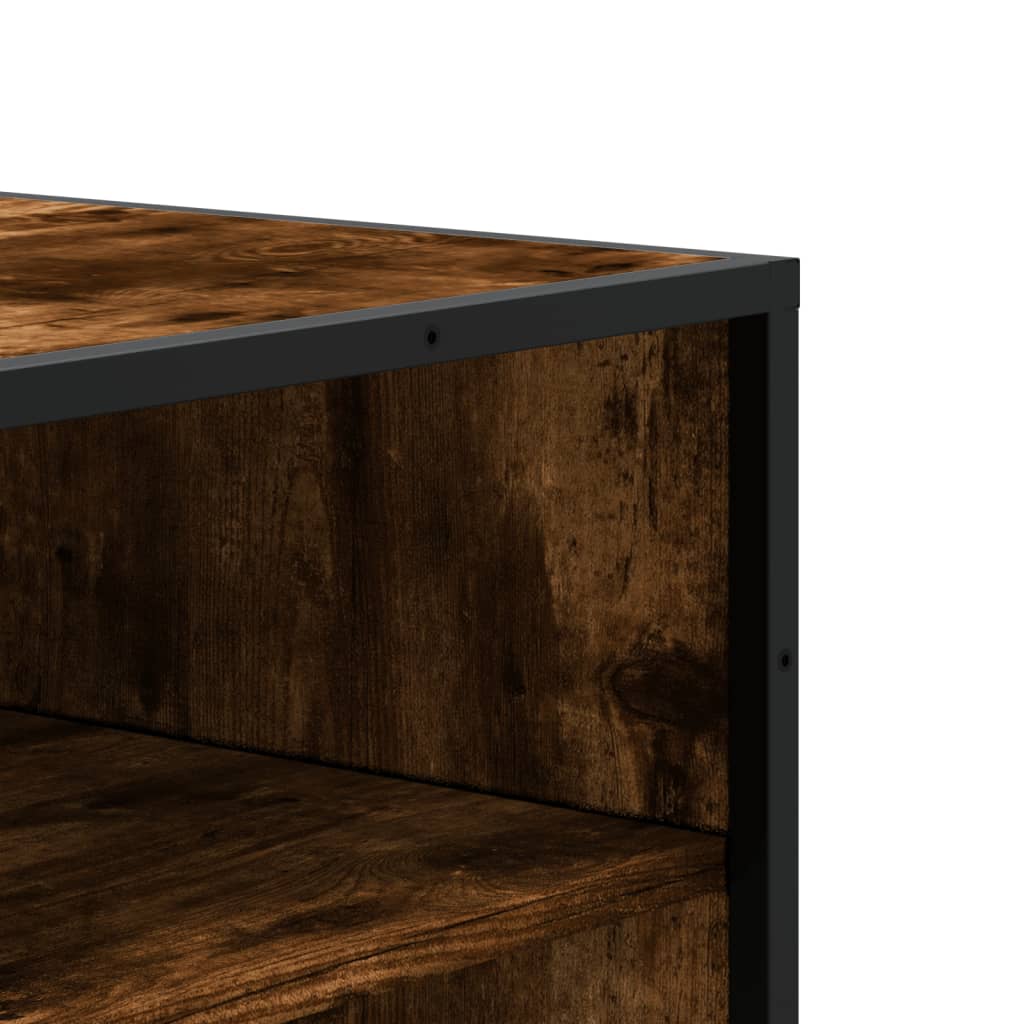 skoskab 75x38x97,5 cm konstrueret træ og metal røget egetræ