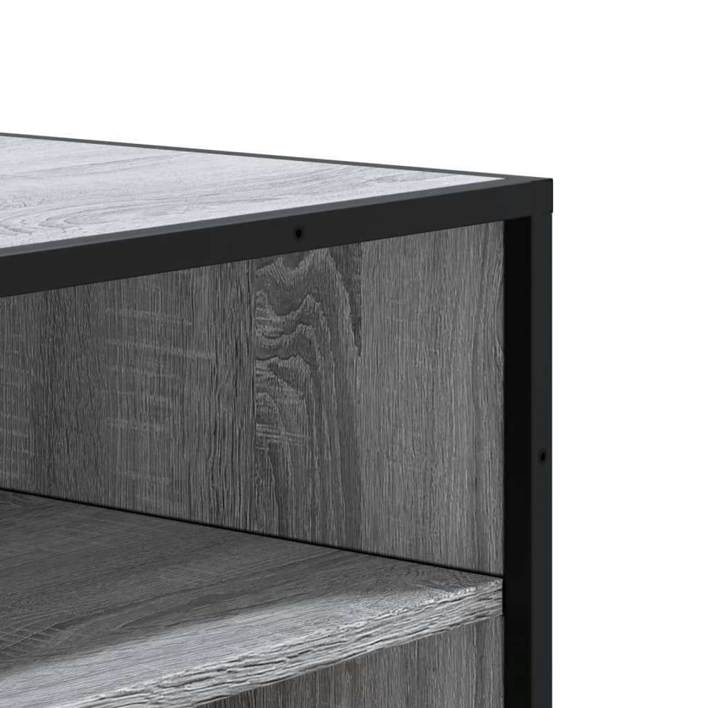 skoskab 75x38x97,5 cm konstrueret træ og metal grå sonoma-eg