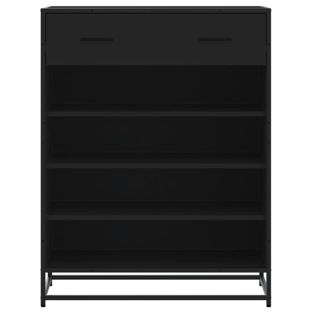 skoskab 75x38x97,5 cm konstrueret træ og metal sort