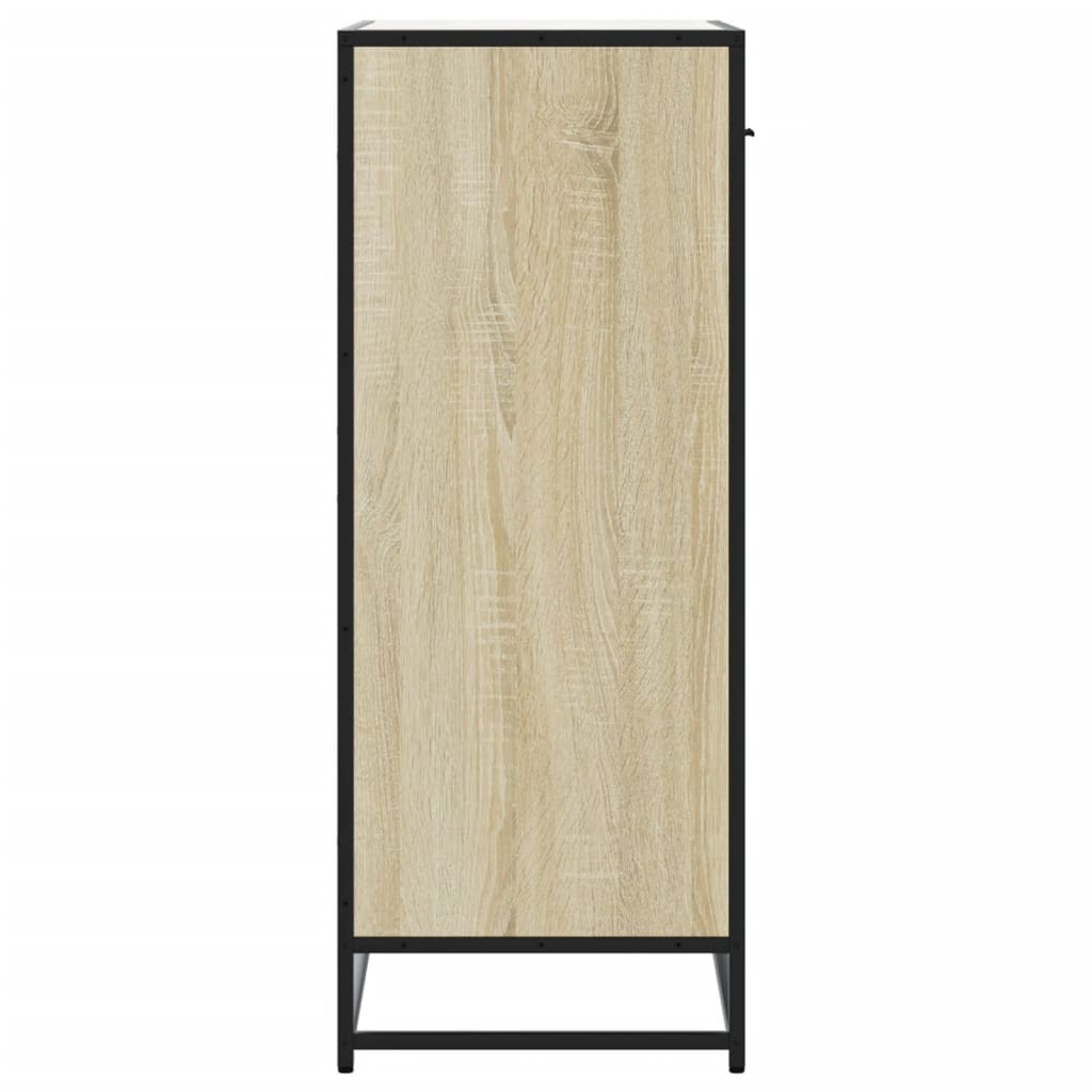 skoskab 75x38x97,5 cm konstrueret træ og metal sonoma-eg