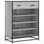 skoskab 75x38x97,5 cm konstrueret træ og metal grå sonoma-eg