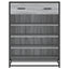 skoskab 75x38x97,5 cm konstrueret træ og metal grå sonoma-eg