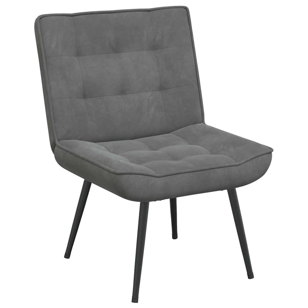lænestol 64x74x84 cm fløjl mørkegrå