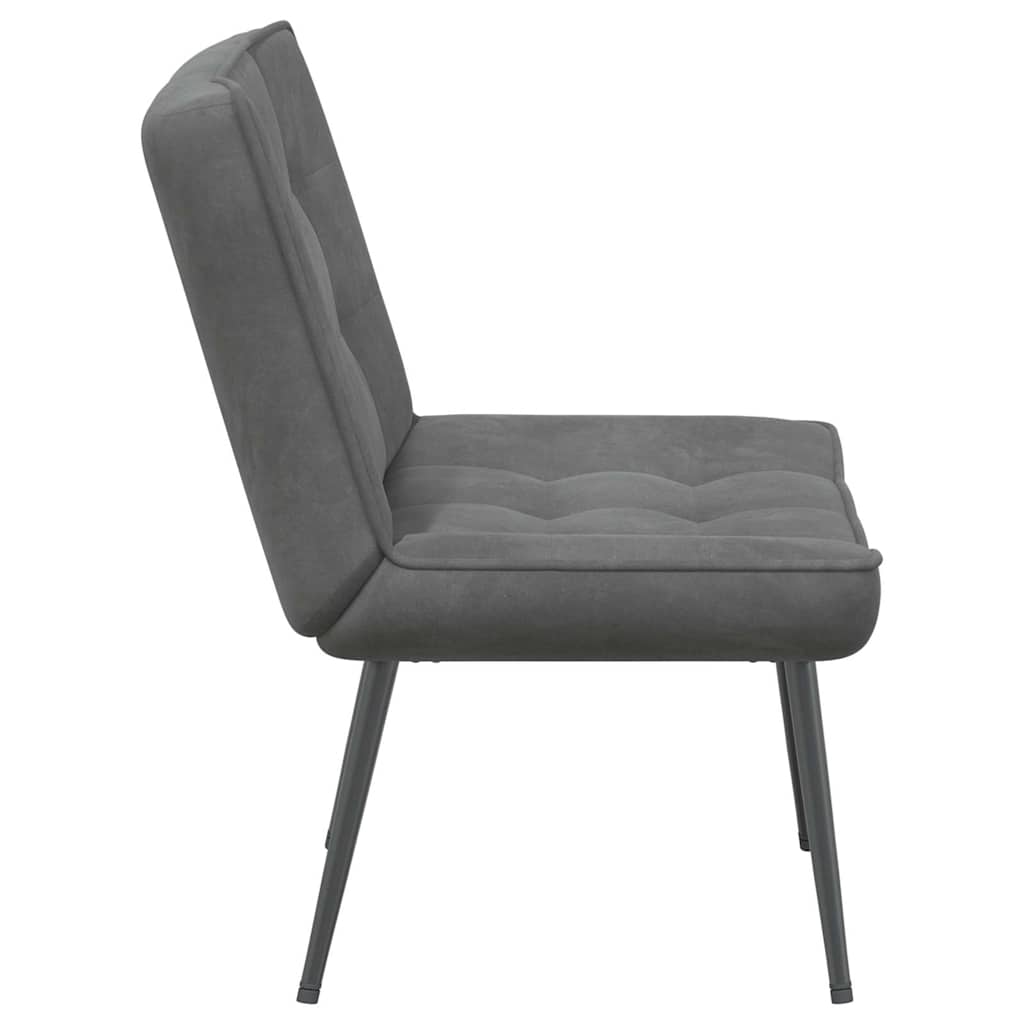 lænestol 64x74x84 cm fløjl mørkegrå