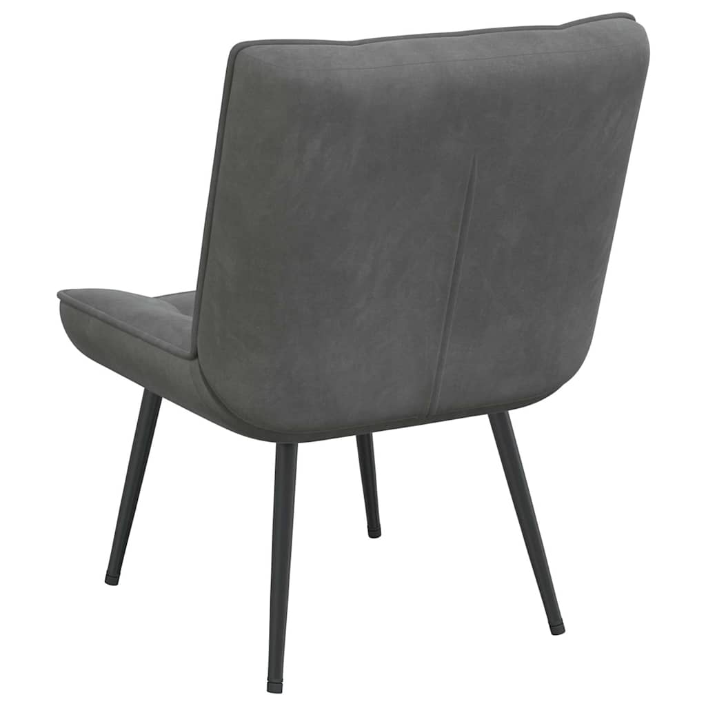 lænestol 64x74x84 cm fløjl mørkegrå