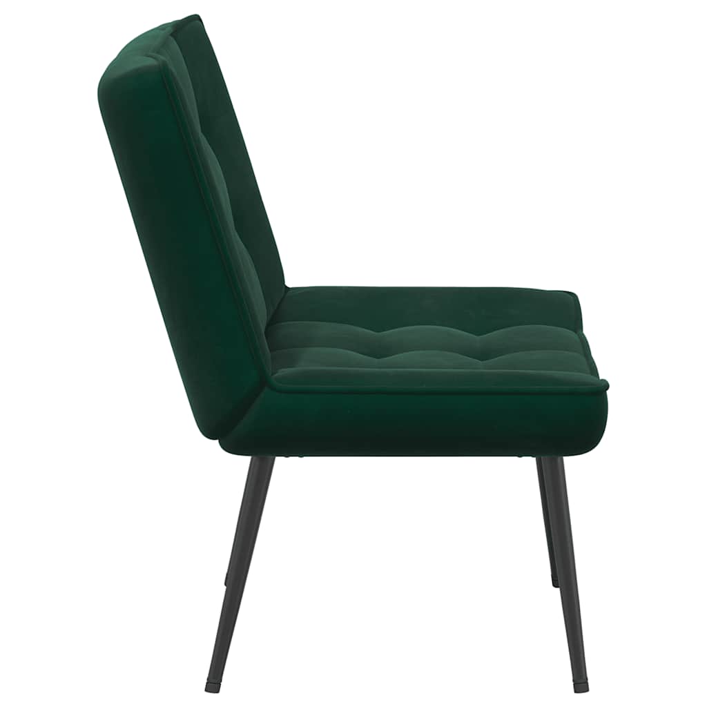 lænestol 64x74x84 cm fløjl mørkegrøn
