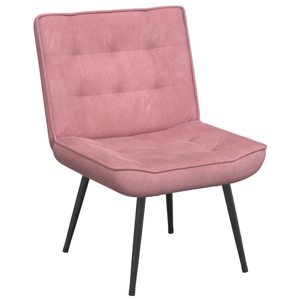 lænestol 64x74x84 cm fløjl lyserød