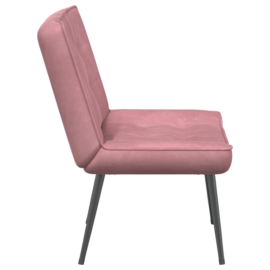 lænestol 64x74x84 cm fløjl lyserød