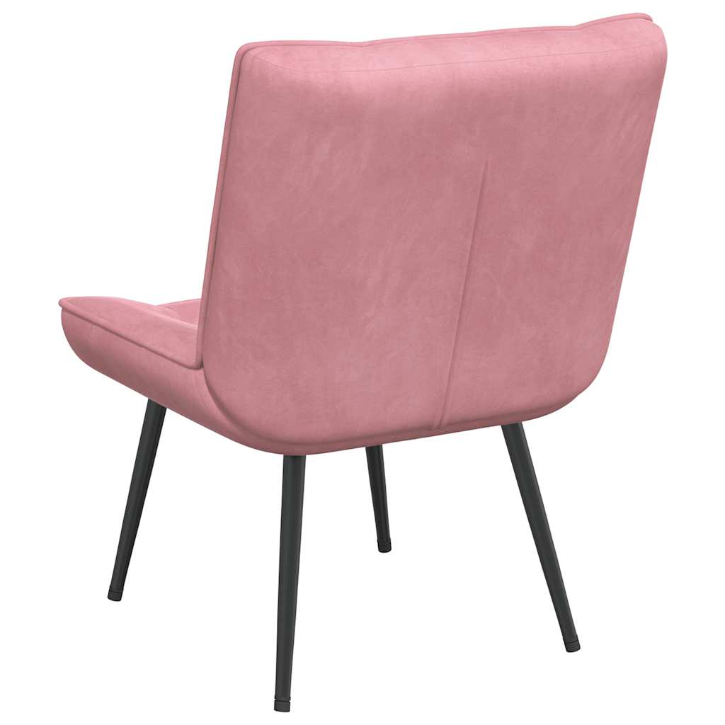 lænestol 64x74x84 cm fløjl lyserød