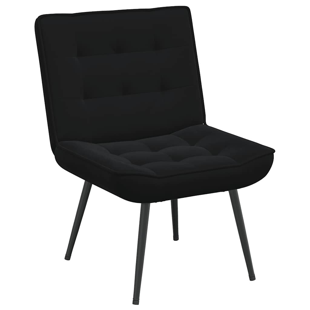 lænestol 64x74x84 cm fløjl sort