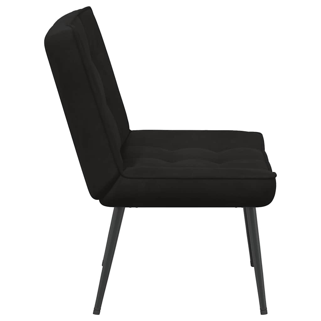 lænestol 64x74x84 cm fløjl sort