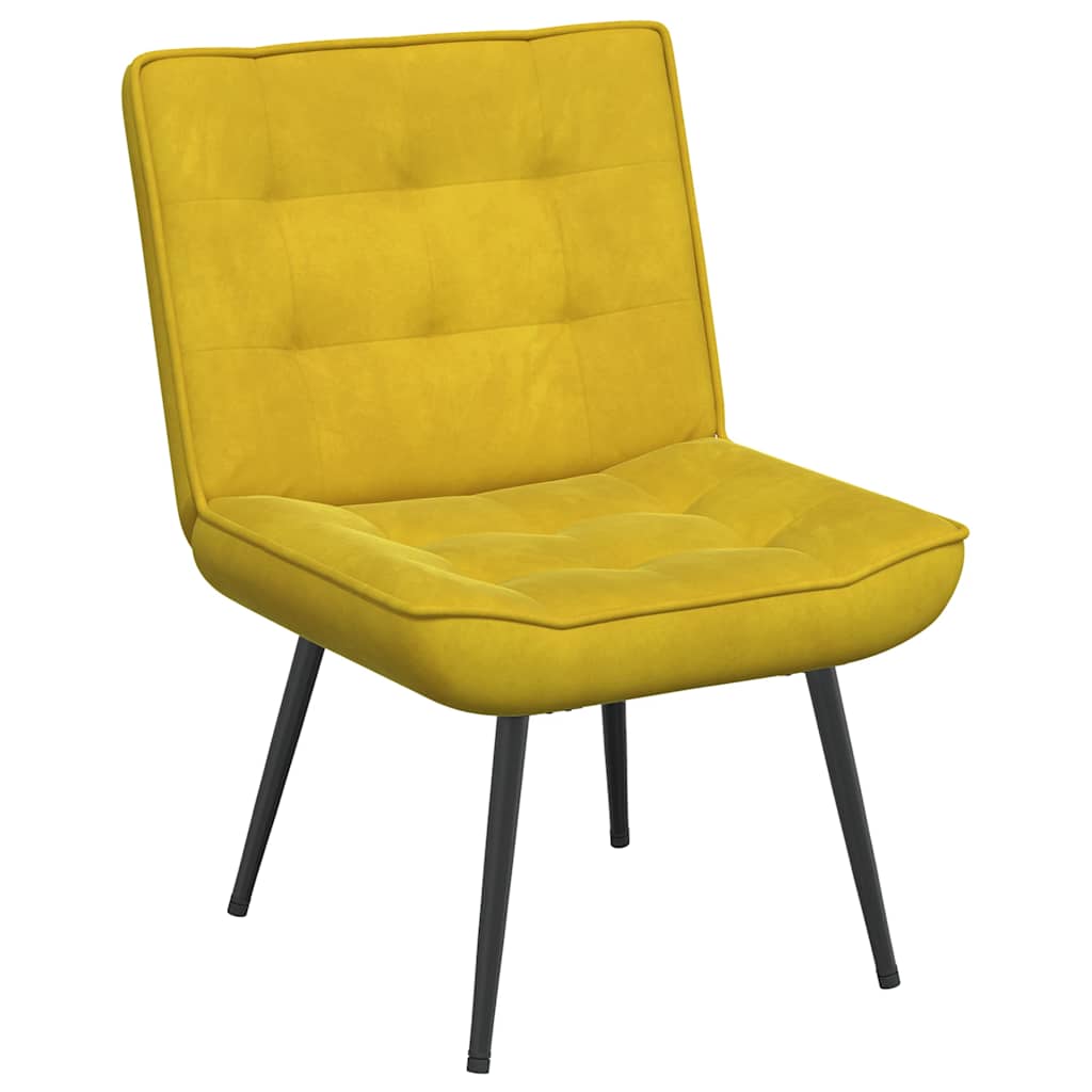lænestol 64x74x84 cm fløjl gul