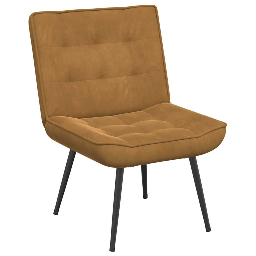 lænestol 64x74x84 cm fløjl brun