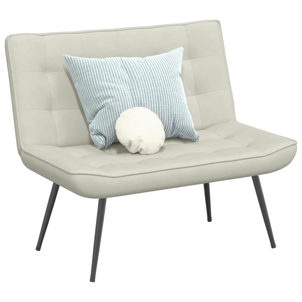 bænk 110x74x84 cm velour cremefarvet