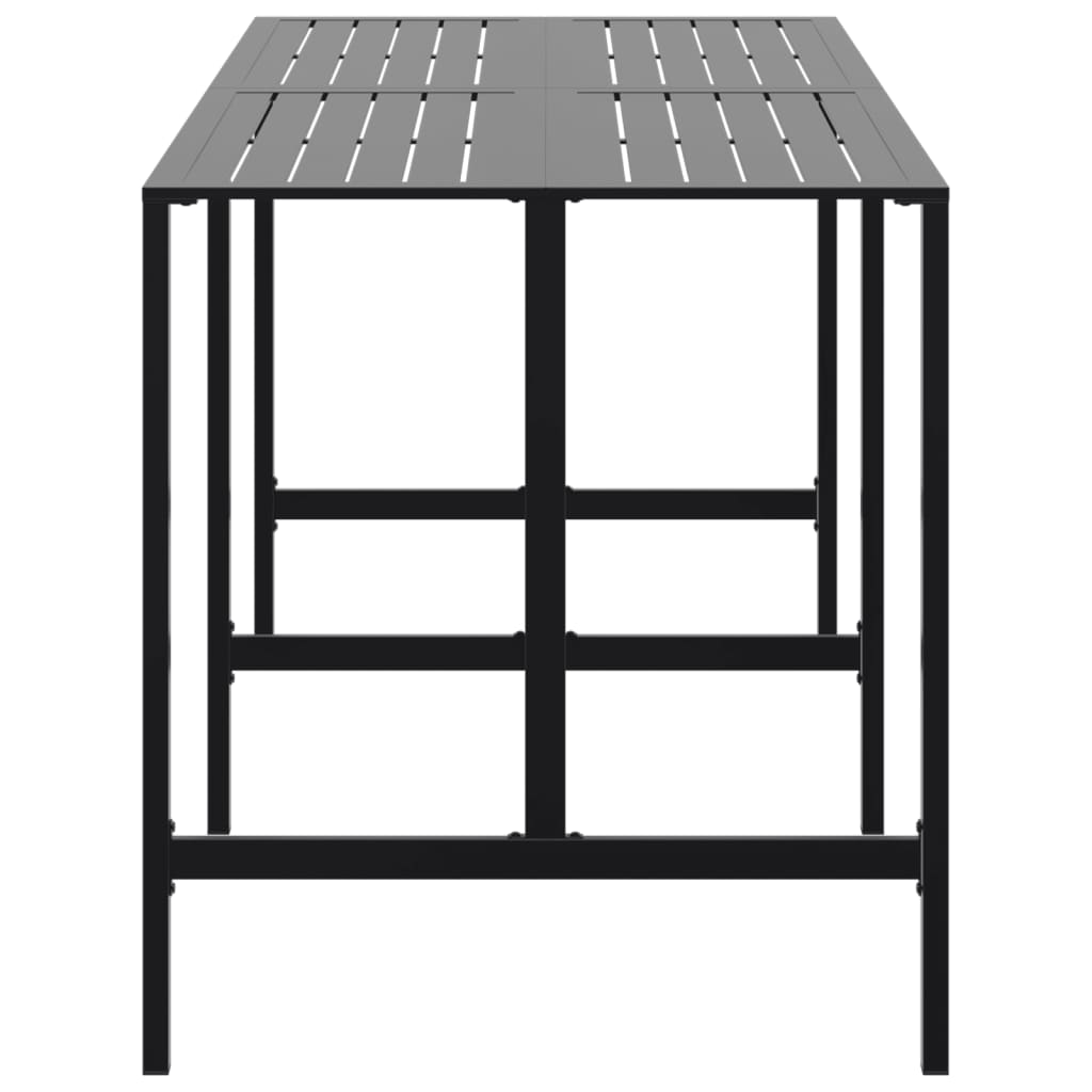 barbord 200x100x110 cm pulverlakeret stål sort