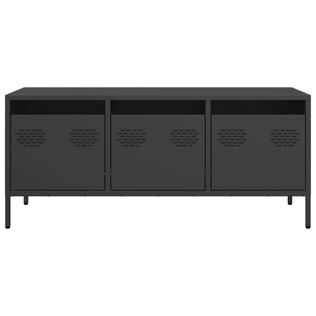 tv-bord 101,5x39x43,5 cm koldvalset stål sort
