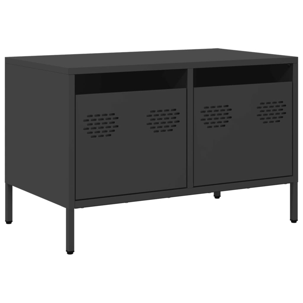 tv-bord 68x39x43,5 cm koldvalset stål sort