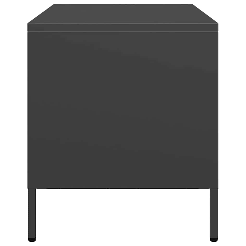 tv-bord 68x39x43,5 cm koldvalset stål sort