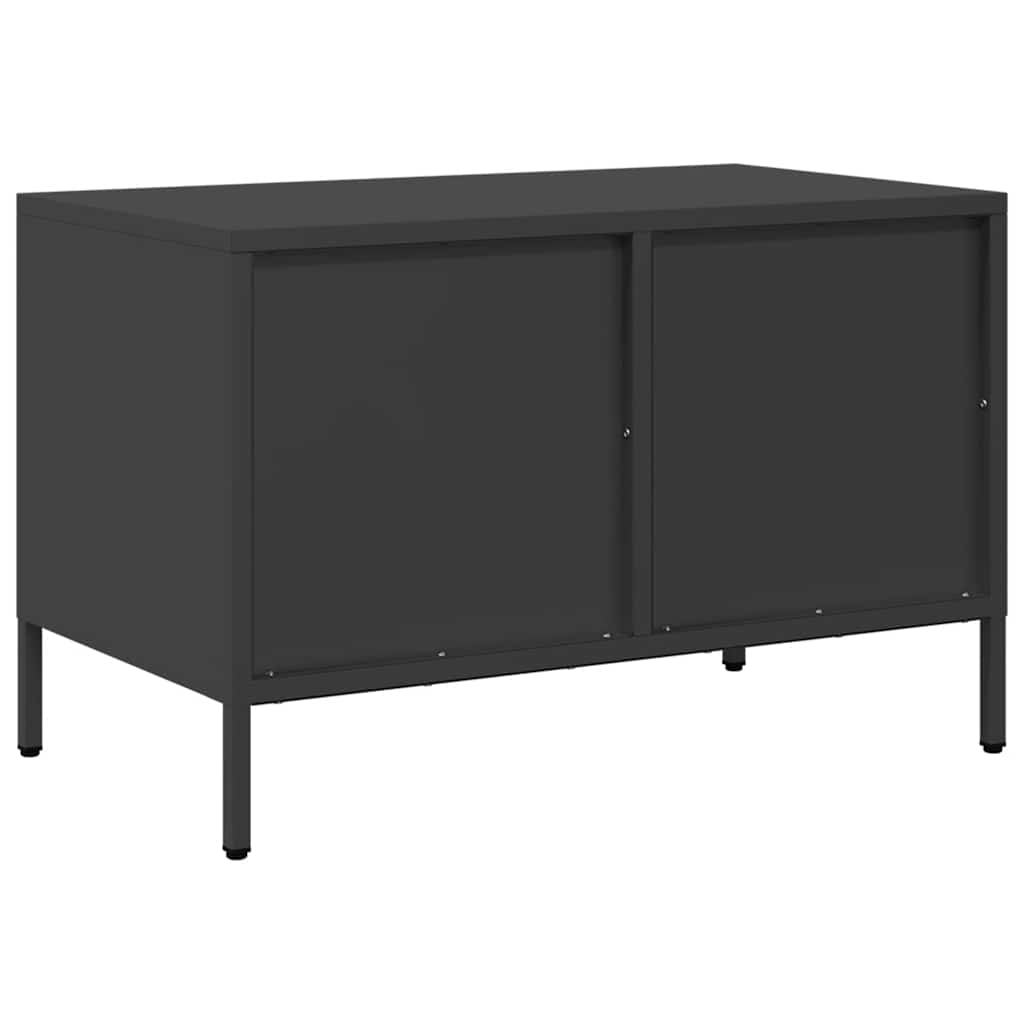 tv-bord 68x39x43,5 cm koldvalset stål sort