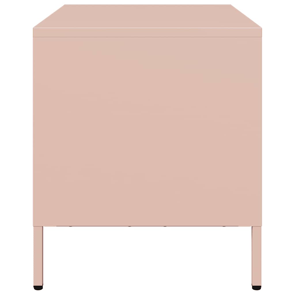 tv-bord 68x39x43,5 cm koldvalset stål lyserød