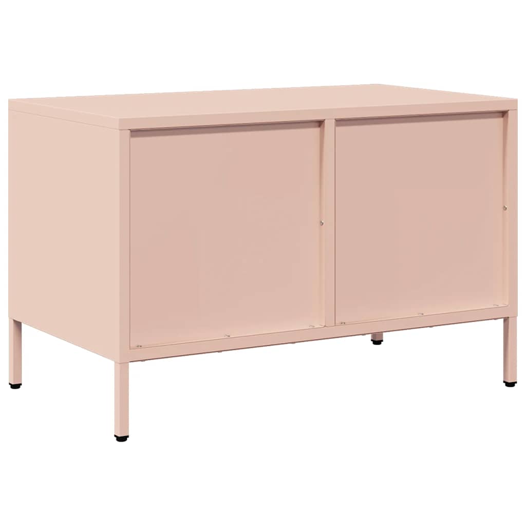 tv-bord 68x39x43,5 cm koldvalset stål lyserød