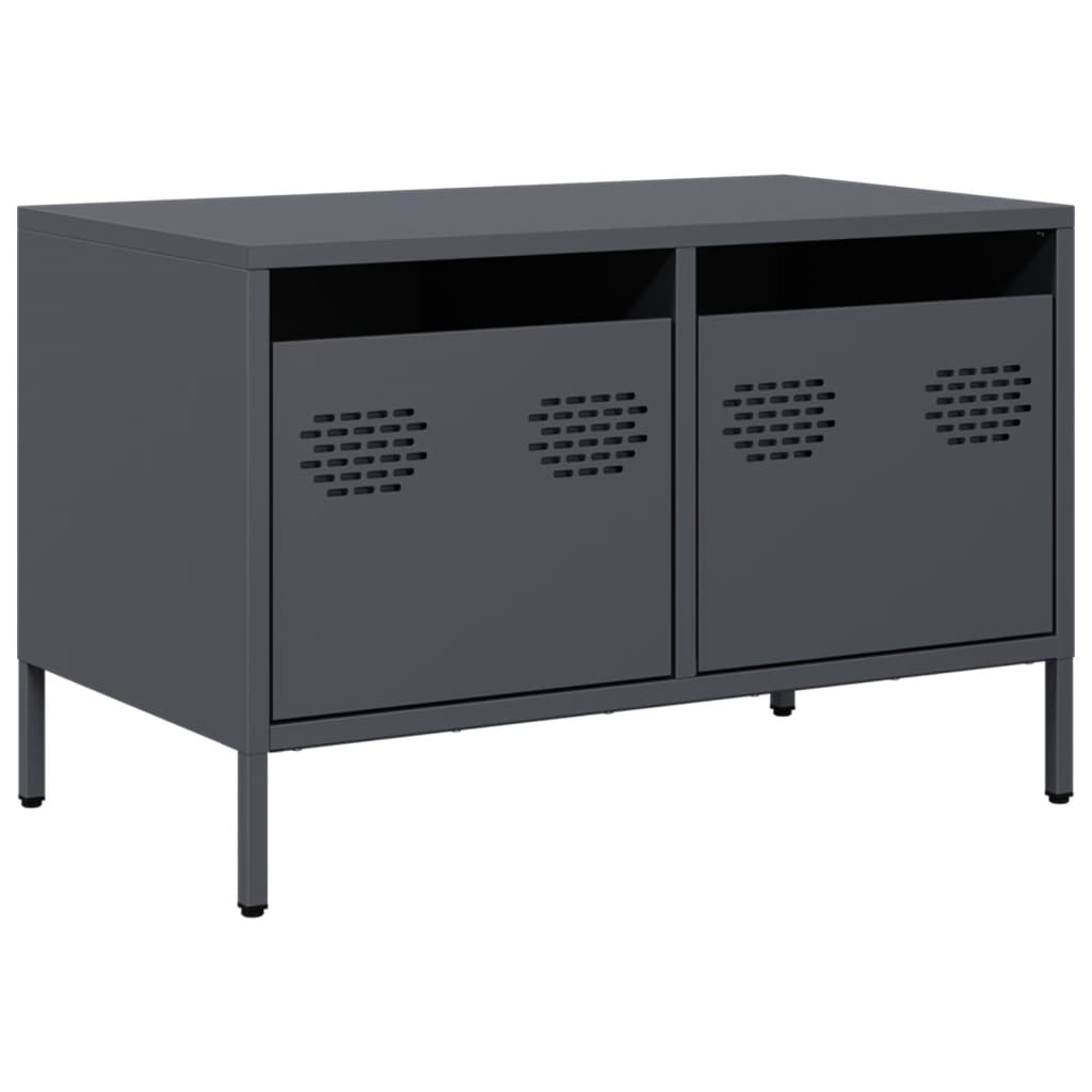 tv-bord 68x39x43,5 cm koldvalset stål antracitgrå