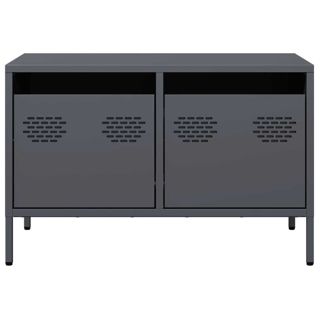 tv-bord 68x39x43,5 cm koldvalset stål antracitgrå